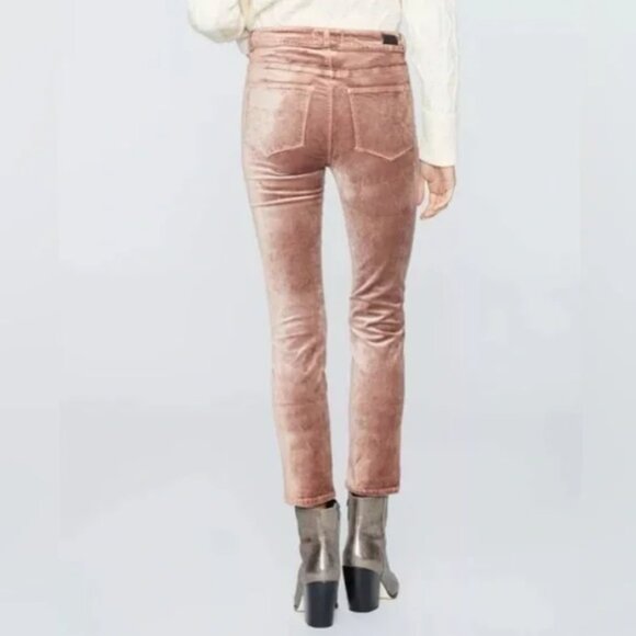 Paige Cindy Velvet Straight Leg Twisted Seam Pants in Warm Suede size 23 - Picture 2 of 16